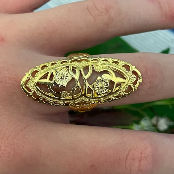 Gold Plated Daisy Stretched Boho Ring - Picture 11 of 15